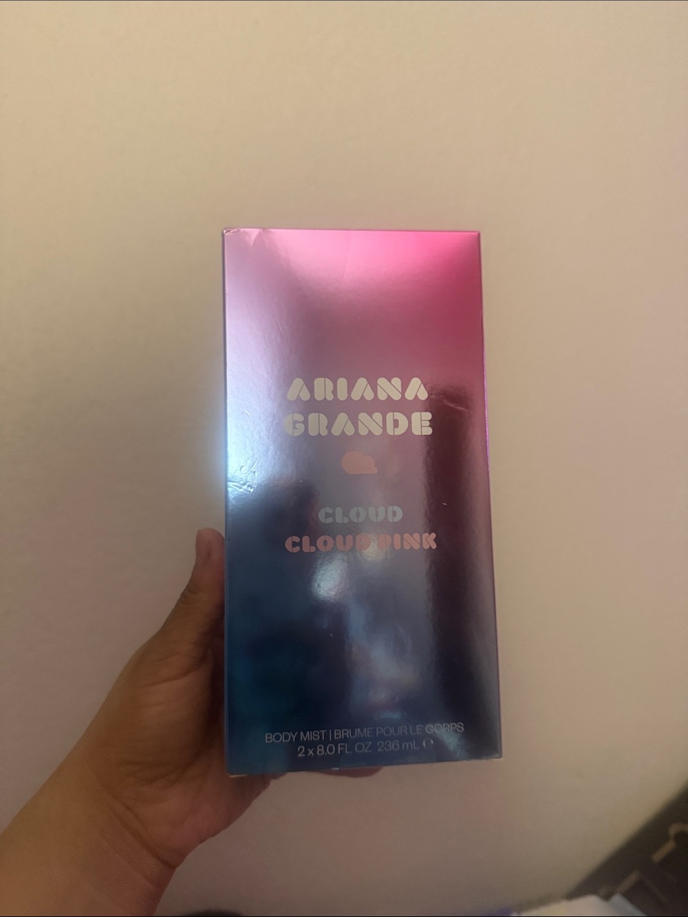Ariana Grande Pink and Blue Iridescent Gift Box